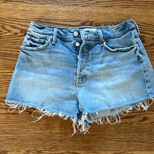 Mother Denim Tomcat Kick Fray shorts with heart size 29 color Confess
